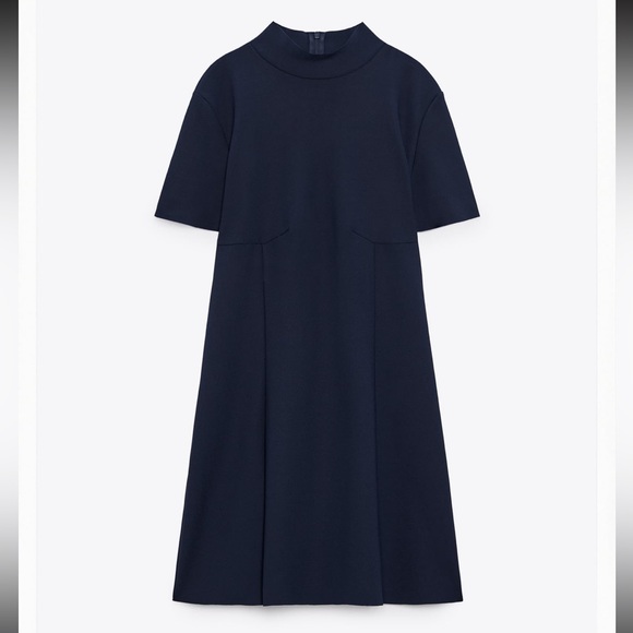 Navy Blue Zara Mock Dress - Picture 1 of 2